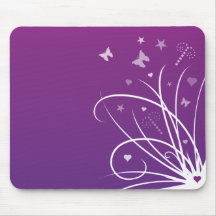 Purple and Pink Butterfly Swirl Mouse Pads