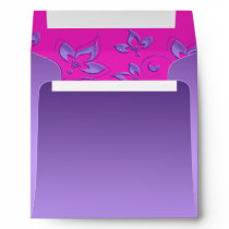 Purple and Pink Floral Envelope for 5.25" Square