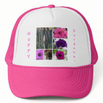 Purple and Pink Flowers Hat