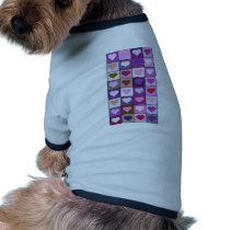 Purple and Pink Heart Squares Doggie T Shirt