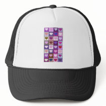 Purple and Pink Heart Squares Hat