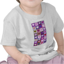 Purple and Pink Heart Squares T Shirt