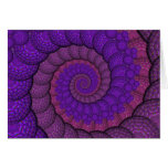 Purple and Pink Peacock Feather Fractal Greeting Card