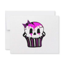 purple and pink skull cupcake invitations by Scarlet_designs purple and pink skull cupcake invitations