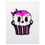 purple and pink skull cupcake letterhead