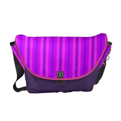 Purple and Pink Stripey Hippie Pattern Messenger Bag