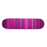 Purple and Pink Stripy Stars and Spots Pattern Skateboard