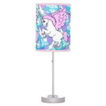 Purple and Pink Unicorn Pattern Desk Lamp