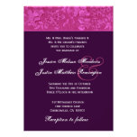 Purple and Pink Vintage Damask Wedding Template Custom Announcements