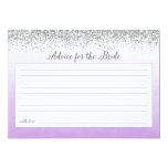 Purple and Silver Advice For the Bride Card