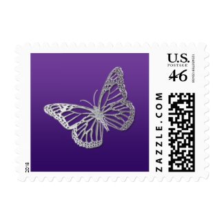 Purple and Silver Butterfly Postage