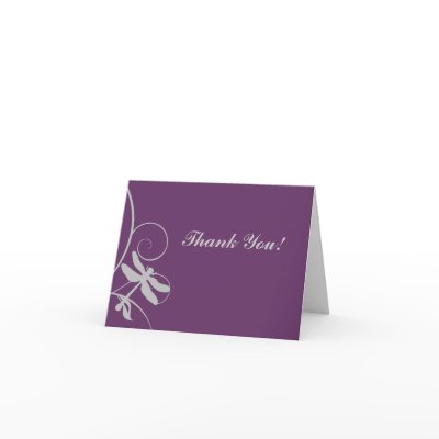 Purple and Silver Dragonfly Thank You Greeting Card