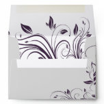 Purple and Silver Floral Swirls Envelope