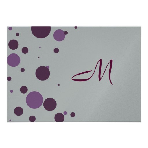 Purple and Silver Polka Dot Wedding Invitation