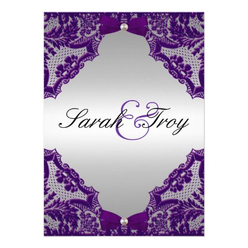 Purple and Silver Wedding Invitation