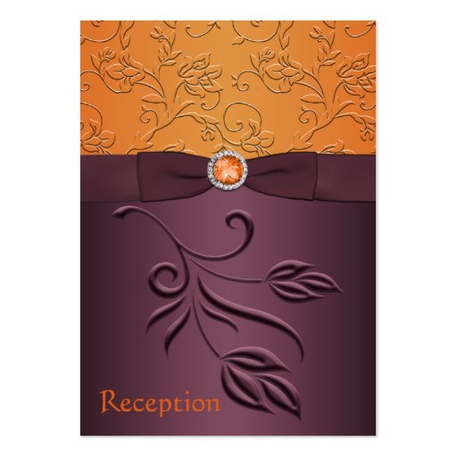 Purple and Tangerine Floral Enclosure Card Business Card Templates (front side)