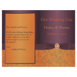 Purple and Tangerine Floral Wedding Program Flyer