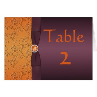 Purple and Tangerine Table Card card