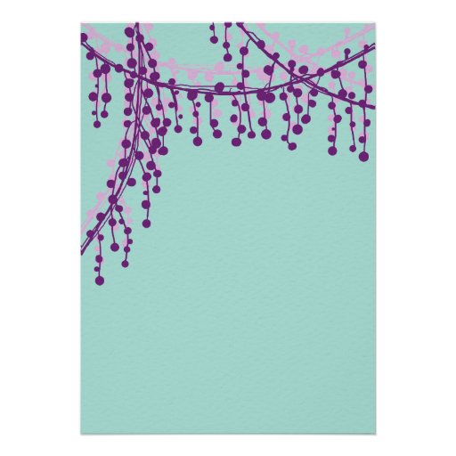 Purple and Teal Beaded Wedding Invitation