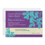 Purple and Teal Floral Wedding Invitation