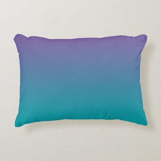 “Purple And Teal Ombre” Accent Pillow Zazzle