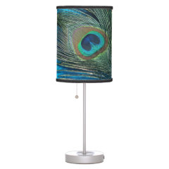 Purple and Teal Peacock Lamps