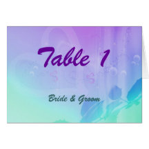 Purple and Teal Table Card