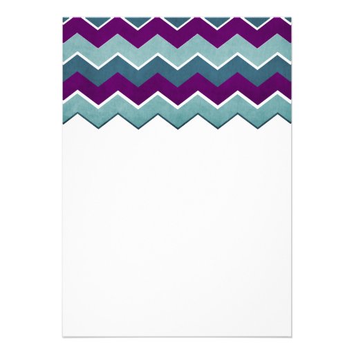 Purple and Teal Zig Zag Wedding Invitations