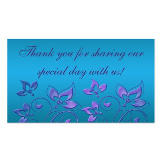 Purple and Turquoise Floral Wedding Favor Tag profilecard