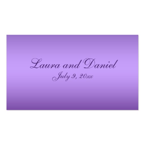 Purple and Turquoise Floral Wedding Favor Tag Business Card Templates (back side)
