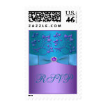Purple and Turquoise Floral Wedding Postage