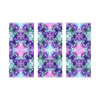 Purple and Turquoise Hippy Fractal Pattern wrappedcanvas