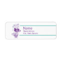 Purple and Turquoise Tea Return Address Label zazzle_label