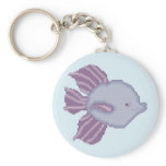 Purple and Violet Tropical Fish Keychain