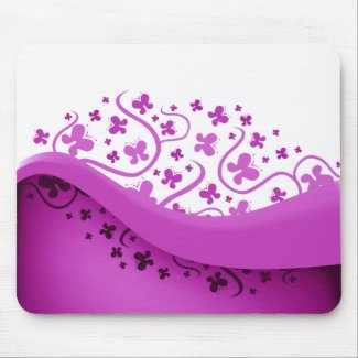 Purple and White Abstract Butterflies mousepad