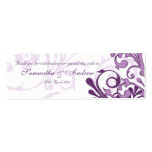 Purple and White Abstract Floral Favour Tags Business Card Templates