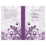 Purple and White Abstract Floral Wedding Program Flyer
