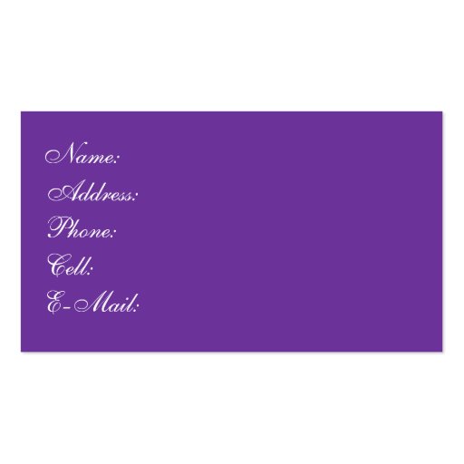 Purple And White Business Card (back side)