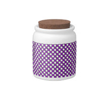 Purple and White Checkered Candy Jar
