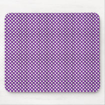 Purple and White Checkered Mousepad