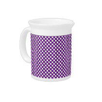 Purple and White Checkered Pitcher