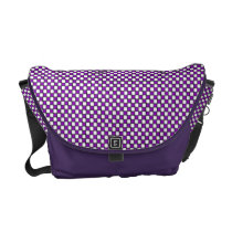 Purple and White Checkered Rickshaw Messenger Bag