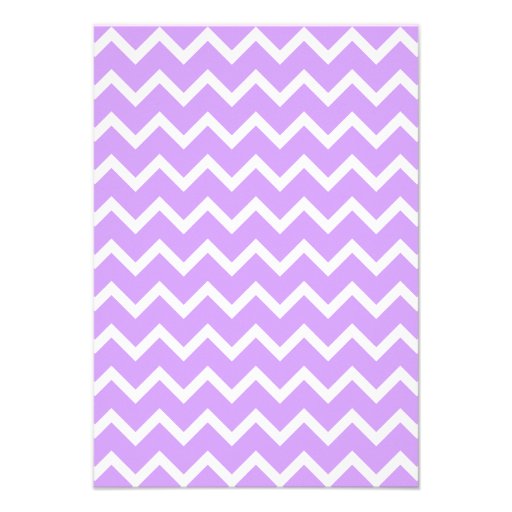 Purple and White Chevron Design. Custom Monogram. Invitation