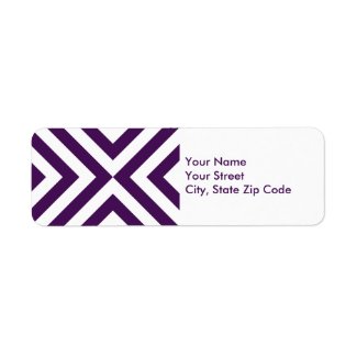 Purple and White Chevrons return address label label