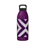 Purple and White Chevrons Water Bottle