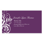 Purple and White Chic Flourish Business Card Template