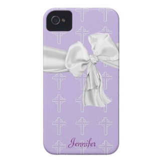Purple and White Christian iPhone 4 Case
