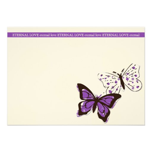 Purple and White Cool Butterfly Wedding Invitation