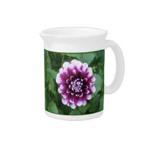 Purple and White Dahlia Beverage Pitchers