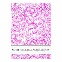 purple and white damask anniversary invitations